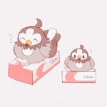  ? bird closed_eyes closed_mouth commentary_request gen_4_pokemon nap_(eevlll) no_humans pokemon pokemon_(creature) sitting starly tissue tissue_box translation_request 
