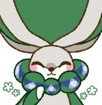  :3 ^_^ animal_focus blush_stickers calyrex closed_eyes closed_mouth commentary_request gen_8_pokemon hand_up happy legendary_pokemon muguet no_humans pokemon pokemon_(creature) simple_background smile solo straight-on triforce upper_body white_background 