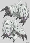  +_+ absurdres claws gen_7_pokemon golisopod grey_background highres multiple_views no_humans ouran pokemon pokemon_(creature) shiny signature simple_background 