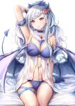  bra horns lingerie pantsu see_through tokeshi wings 