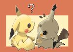  2016 ? ambiguous_gender blush bodily_fluids dipstick_ears duo feral flying_sweatdrops hi_res mimikyu multicolored_ears nintendo open_mouth pikachu pok&eacute;mon pok&eacute;mon_(species) simple_background smile sweat sweatdrop video_games yajima yellow_body 