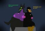  anthro avian bird breasts conjoined corvid corvus_(genus) crow dialogue disney dragon duo female maleficent oscine passerine pilot129 