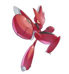  claws commentary full_body gen_2_pokemon highres looking_at_viewer no_humans pokemon pokemon_(creature) scizor simple_background solo timide white_background yellow_eyes 