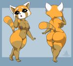  aggressive_retsuko ailurid anthro big_breasts big_butt breasts butt female genitals huge_butt looking_at_viewer mammal nipples nude pussy red_panda retsuko sanrio shocked simple_background solo standing standing_tough thick_thighs wide_hips 