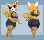  aggressive_retsuko ailurid anthro areola areola_slip big_breasts big_butt breasts butt camel_toe female genitals huge_butt looking_at_viewer mammal nipple_slip nipples red_panda retsuko sanrio shocked simple_background solo standing standing_tough sweat_pants thick_thighs wide_hips 