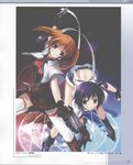  absurdres artbook comiket_72 highres kantoku kantoku_collection lyrical_nanoha mahou_shoujo_lyrical_nanoha_strikers multiple_girls revolver_knuckle scan subaru_nakajima teana_lanster thighhighs 