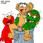  elmo nev oscar_the_grouch sesame_street zoe 