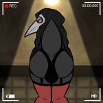  animated anthro avian beak bird bulge butt butt_wiggle clothed clothing hood legwear looking_at_viewer loop male mask monster partially_clothed plague_doctor raised_tail rear_view shaking_butt solo solo_focus stockings syndhart 