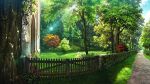  artist_request bush cloud english_commentary existence fence game_cg grass highres light_rays no_humans outdoors path scenery second-party_source sky sunbeam sunlight tree 