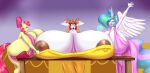  absurd_res anthro apple_bloom_(mlp) big_breasts blues64 breasts equid equine female female/female friendship_is_magic hasbro hi_res horn huge_breasts hyper hyper_breasts mammal marauder6272 my_little_pony nipples princess_celestia_(mlp) winged_unicorn wings 