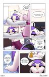  anglo anthro bed bedroom butt clothing colored comic daughter delia_(anglo) english_text female furniture hi_res lycanroc male midday_lycanroc mienshao mother mother_and_child mother_and_daughter nintendo parent parent_and_child pok&eacute;mon pok&eacute;mon_(species) sapphire_(anglo) text video_games 