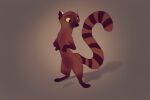  2021 absurd_res anthro brown_body brown_fur euplerid featureless_crotch fur gloves_(marking) hi_res leg_markings light lighting mammal markings nude pointedfox ring-tailed_vontsira shadow signature simple_background socks_(marking) solo standing vontsira 