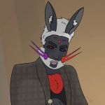  1:1 absurd_res anthro anxietythedemon cursed_clothing cursed_image hi_res humanoid lagomorph leporid looking_at_viewer male mammal meme rabbit ring simple_background smug solo tote_brando 