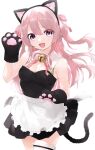  animal_ears garter maid matsuda98 nekomimi skirt_lift tail 