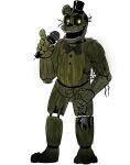  &gt;:d 1_ear 2020 alpha_channel animatronic anthro barefoot black_nose bow_tie clothing dilated_pupils endoskeleton exposed_endoskeleton featureless_crotch five_nights_at_freddy&#039;s five_nights_at_freddy&#039;s_3 fur ghost glowing glowing_eyes green_body green_ears green_fur hat headgear headwear hi_res holding_microphone holding_object katdaykatz looking_at_viewer machine male mammal metal metallic metallic_body microphone multicolored_body multicolored_fur open_mouth phantom_freddy_(fnaf) raised_arm robot round_ears short_ears simple_background singer smile solo spirit standing teeth top_hat torn_leg transparent_background two_tone_body two_tone_fur ursid video_games wire yellow_eyes 