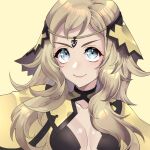  1girl bangs blonde_hair breasts cape circlet closed_mouth collarbone commission commissioner_upload fire_emblem fire_emblem_fates grey_eyes hair_ornament looking_at_viewer masoramashiro medium_breasts ophelia_(fire_emblem) turtleneck upper_body 
