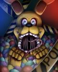  2020 animatronic anthro blue_eyes five_nights_at_freddy&#039;s into_the_pit lagomorph leporid long_tongue looking_at_viewer lordofthefeathers machine male mammal open_mouth rabbit robot solo spring_bonnie_(fnaf) tongue video_games watermark 