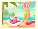  absurd_res accessory anthro back_boob beach border breasts english_text female genitals hair_accessory hair_bow hair_ribbon hi_res jewelry koopa koopaling mario_bros necklace nintendo nude palm_tree plant postcard pussy rear_view ribbons scalie seaside shell-less sirredbenjamin solo text thick_thighs tree video_games wendy_o._koopa white_border wide_hips 