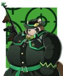  absurd_res anthro canid canine clothing eyewear gun hat headgear headwear hi_res live-a-hero male mammal necktie overweight overweight_anthro overweight_male raccoon_dog ranged_weapon secret_agent shoen smoking solo sunglasses tanuki tdph2dubnoxxthu weapon 