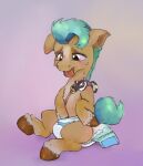  abstract_background asdfasfasda bodily_fluids diaper equid equine fetlocks glitter glittering_hair hasbro hi_res hitch_(mlp) hooves horse male mammal masturbation my_little_pony pony solo stop_it sweat tongue tongue_out 