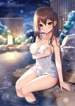  breast_hold mauve naked onsen see_through towel wet 