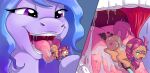  anonymous_artist duo feces female female/female feral genitals hasbro izzy_moonbow_(mlp) my_little_pony scat sunny_starscout_(mlp) unknown_artist vore 