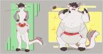  2021 absurd_res anthro black_body black_fur bottomwear caught caught_off_guard clean_diaper clothing dialogue diaper english_text fur grey_body grey_fur hi_res holding_diaper male obese obese_anthro obese_male overweight overweight_anthro overweight_male padded_sergal padding red_body red_fur sagging_diaper sergal solo surprise teeth text touching_diaper weight_gain white_body white_fur yuniwolfsky 