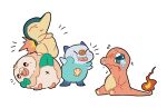  anthro anus bodily_fluids bullying charmander crying cyndaquil doodlelot fire flaming_tail group hi_res humor mooning nintendo oshawott pok&eacute;mon pok&eacute;mon_(species) pokemon_legends_arceus rowlet tears video_games x_anus 