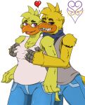  &lt;3 android animatronic anthro avian beak bird blush bottomwear breast_grab breasts cheek_lick chest_tuft chica_(fnaf) chicken clothed clothing denim denim_clothing duo eyebrows eyelashes face_lick feathers female female/female fingers five_nights_at_freddy&#039;s five_nights_at_freddy&#039;s_4 galliform gallus_(genus) hand_on_breast jeans kissing licking machine mammal medium_breasts nightmare_chica_(fnaf) nipples non-mammal_breasts open_beak open_mouth open_smile orange_beak overweight overweight_female pants phasianid pink_tongue pose pubes purple_eyes robot sharp_teeth smile standing tail_feathers teeth thevgbear thick_thighs tongue tongue_out tuft video_games wide_hips winged_arms wings yellow_body yellow_feathers yellow_pubes 