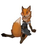  2021 absurd_res ambiguous_gender anthro armello canid canine clothed clothing digitigrade fox fully_clothed hi_res looking_at_viewer lost-paw mammal open_mouth scarlet_(armello) simple_background sitting smile solo video_games white_background 