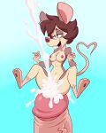  1:1 2021 3_toes 4_fingers ahegao animaniacs animaniacs_(2020) anthro areola blue_background bodily_fluids breasts brown_body brown_fur brown_hair buckteeth chest_tuft cum cumshot duo ear_tag ejaculation feet female fingers fur genital_fluids genitals hair heart_tail hi_res hulu julia_brain larger_male lonbluewolf looking_pleasured male male/female mammal mouse multicolored_body multicolored_fur murid murine navel nipples open_mouth patch_(marking) penis pink_nose pinky_and_the_brain rodent short_hair simple_background size_difference smaller_female tan_body tan_fur teeth toes tongue tongue_out tuft two_tone_body two_tone_fur vein veiny_penis warner_brothers 
