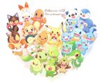  :&gt; anniversary blue_eyes bright_pupils brown_eyes bulbasaur charmander chespin chikorita chimchar closed_eyes closed_mouth commentary_request copyright_name cyndaquil fang fangs fennekin fire flame froakie gen_1_pokemon gen_2_pokemon gen_3_pokemon gen_4_pokemon gen_5_pokemon gen_6_pokemon gen_7_pokemon gen_8_pokemon grookey highres holding holding_poke_ball litten looking_at_viewer mei_(maysroom) mudkip no_humans one_eye_closed open_mouth oshawott pikachu piplup poke_ball poke_ball_(basic) pokemon pokemon_(creature) popplio rowlet scorbunny smile snivy sobble squirtle starter_pokemon tepig tongue torchic totodile treecko turtwig 