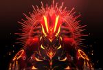  artist_name commentary copyright_name gen_3_pokemon glowing_markings groudon highres iogi_(iogi_k) legendary_pokemon looking_at_viewer no_humans pokemon pokemon_(creature) primal_groudon red_eyes repost_notice solo spikes 