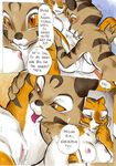 breasts comic daigaijin dialog dialogue english_text eyes_closed feline female kung_fu_panda lesbian mammal master_tigress mei_ling nipples pussy pussy_juice red_eyes south_chinese_mountain_cat stripes text tiger yellow_eyes 