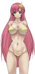  1girl arms_behind_back bikini blue_eyes breasts cleavage collarbone gundam gundam_seed gundam_seed_destiny hair_ornament highres large_breasts long_hair looking_at_viewer matazure_panpuappu_taro meer_campbell navel pink_hair sketch smile solo star_(symbol) star_hair_ornament swimsuit very_long_hair white_background 