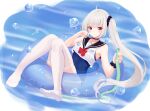  feet jayamon school_swimsuit see_through swimsuits tagme thighhighs wet wet_clothes 