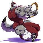  2020 5_toes anthro balls balls_expansion big_balls big_bulge big_muscles big_pecs big_penis black_nipples bobert bulge canid canine countershading expansion feet genital_expansion genitals grin growth hi_res holding_object huge_balls huge_bulge huge_muscles huge_pecs huge_penis hyper hyper_balls hyper_bulge hyper_genitalia hyper_muscles hyper_pecs hyper_penis male mammal muscle_growth muscular muscular_anthro muscular_male nintendo nipples pecs penis penis_expansion plantigrade playing ring_fit_adventure simple_background smile solo swaggy toes video_games white_background white_countershading wrestling_singlet 