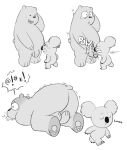  angry anthro ballbusting balls big_butt blush bodily_fluids butt cartoon_network clenched_teeth cock_and_ball_torture comic dialogue duo flaccid foreskin genital_torture genitals greyscale grizzly_(wbb) hi_res holding_balls holding_penis koala lying male male/male mammal marsupial monochrome nom_nom_(wbb) on_front onomatopoeia open_mouth pain pawpads penis presenting presenting_penis punch shocked simple_background sodabox sound_effects tears teeth text uncut ursid vombatiform we_bare_bears white_background 