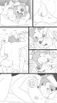  absurd_res anthro ball_tuft bed blush bodily_fluids canid canine canis cliff_(unpopularwolf) comic cuddling cum cum_drip cum_inside dialogue dripping duo elliot_(unpopularwolf) facial_hair father father_and_child father_and_son forehead_kiss furniture genital_fluids hi_res incest_(lore) kissing male male/male mammal nude parent parent_and_child son sweat tuft unpopularwolf wolf 