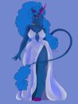  anthro blue blue_bliss blue_body blue_eyes blue_fur blue_hair blue_skin clothing cloven_hooves dress elegant equid equine female formal fur hair hi_res hooves horn horse kingpillar mammal mommy_kink mother origin parent purple solo solo_focus tail_tuft tuft unicorn unicorn_horn 