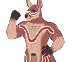  aboriginal anthro bodypaint humanoid kangaroo lands_of_fire macropod male mammal marsupial saintbullart scarification sprite sprite_art 