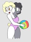  anthro ball beach_ball bovid breasts caprine cleavage clothed clothing conjoined female mammal sheep skewedl0gic swimwear 