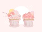  animal cake cat cherry_blossoms flowers food fruit hakuchizu_(jedo) nobody original pink polychromatic strawberry watermark 