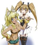  2girls blonde_hair breasts dark_skin liru long_hair magipoka multiple_girls nipple nipple_slip nipples pachira renkin_san-kyuu_magical_pokaan 