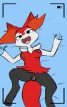  annelid anthro braixen breast_suck breasts e254e fan_character female fur hi_res leech looking_pleasured nintendo pok&eacute;mon pok&eacute;mon_(species) red_body red_fur solo sucking video_games 