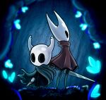  2020 ambiguous_gender anthro arthropod black_eyes clothing duo eggmanfan91 female hi_res hollow_knight hollow_knight_(character) horn hornet_(hollow_knight) melee_weapon sword team_cherry vessel_(species) video_games weapon 