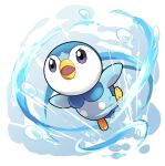  commentary_request creature full_body gen_4_pokemon highres no_humans open_mouth outstretched_arms piplup pokemon pokemon_(creature) poyo_party solo starter_pokemon water water_drop 