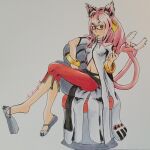  animal_humanoid blazblue cat_humanoid cat_tail clothing coat felid felid_humanoid feline feline_humanoid female hair hi_res humanoid kikagaro kokonoe lab_coat mammal mammal_humanoid pink_hair scientist sitting solo taunting topwear twin_tail video_games 