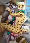  2021 anthro anthro_on_anthro anthro_penetrated anthro_penetrating anthro_penetrating_anthro cheetah digital_media_(artwork) duo felid feline kammi-lu male male/male male_penetrated male_penetrating male_penetrating_male mammal open_mouth penetration sex smile teeth tongue 