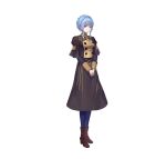  1girl absurdres bangs black_jacket black_skirt blue_hair blue_legwear boots braid brown_eyes brown_footwear commentary_request crown_braid fire_emblem fire_emblem:_three_houses fire_emblem_heroes full_body garreg_mach_monastery_uniform hakou_(barasensou) high_heel_boots high_heels highres jacket long_sleeves looking_at_viewer marianne_von_edmund official_art own_hands_together pantyhose short_hair_with_long_locks simple_background skirt solo standing white_background 